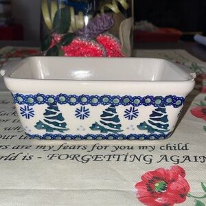 Polish Pottery Mini Cmas Loaf Pan!